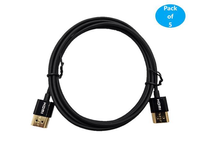 Micro Connectors 15 Feet HDMI 4K Ultra HD Slim High-Speed with Ethernet Cables 5-Pack (H2-15MAMASL-5)