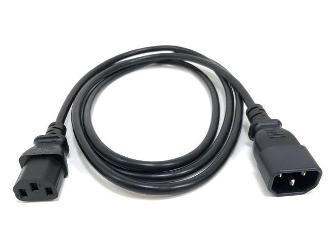 Micro Connectors 3 Feet AC Power Extension Cord 18AWG (C13 to C14) (Black) (M05-113EUL-3)