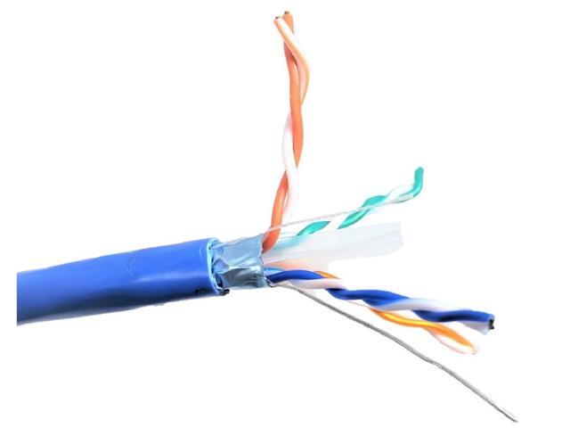 Micro Connectors 250 Feet Cat6 Solid STP Outdoor Bulk Ethernet 23AWG Cable (Blue) With 10 pcs of Shielded Modular Connectors (TR4-60BLOU250-K)