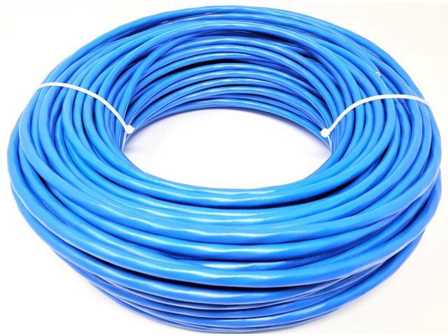 Micro Connectors 250 Feet Cat6 Solid STP Outdoor Bulk Ethernet 23AWG Cable (Blue) With 10 pcs of Shielded Modular Connectors (TR4-60BLOU250-K)