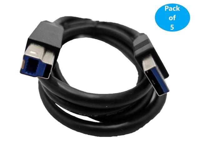 Micro Connectors 4 Feet USB 3.0 A-Male to B-Male Cable 5-Pack (E07-304AB-BK-5)