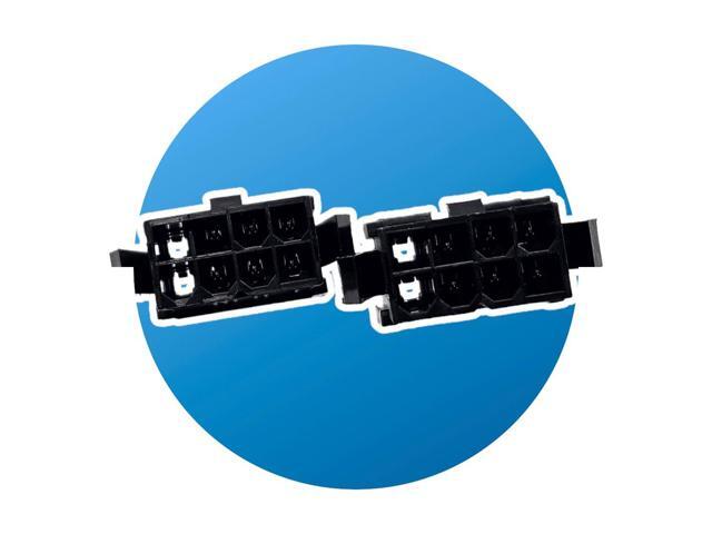 Micro Connectors Premium Sleeved 12-Pin to Dual 8-Pin PCIe GPU for RTX 30 Series Power Extension Cable (300mm) - White (F04-250W)