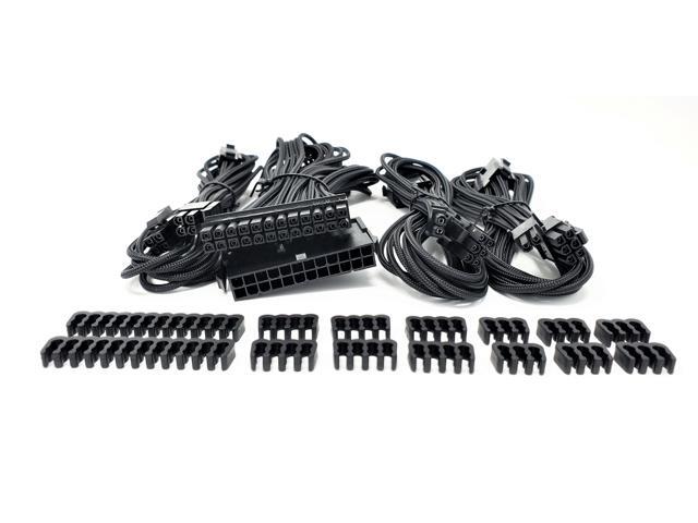 Micro Connectors Premium Sleeved PSU Cable Extension Kit (Black) (F04-240BK-KIT)