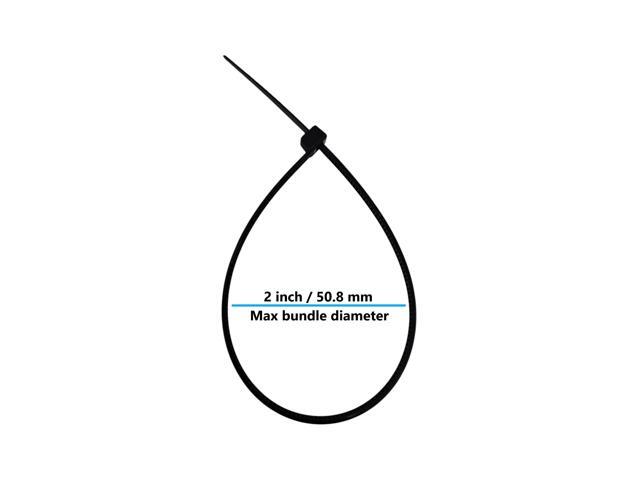 Micro Connectors 8 Inch Cable Zip Tie 40-Lbs Multi-Purpose Self-Locking / Black (300-Pack) (MSC-204B-3P)