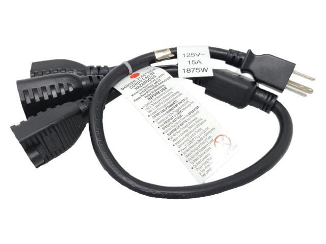 18 Inches 1-To-3 Heavy Duty 14 AWG Power Cord Splitter (NEMA 5-15P to NEMA 5-15R x 3) (M05-113YUL-18)