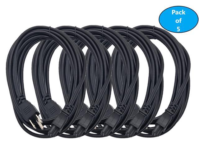 Micro Connectors 6 Feet Notebook AC Power Cord 3-Prong (18AWG) (NEMA 5-15P to C5) 5-Pack (M05-126-5P)