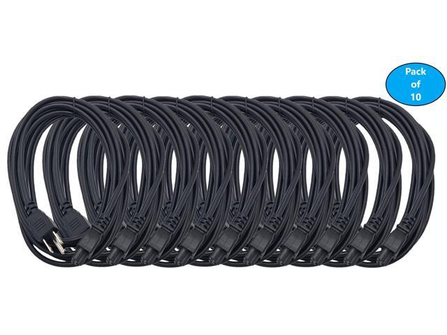 Micro Connectors 6 Feet Notebook AC Power Cord 3-Prong (18AWG) (NEMA 5-15P to C5) 10-Pack (M05-126-10P)