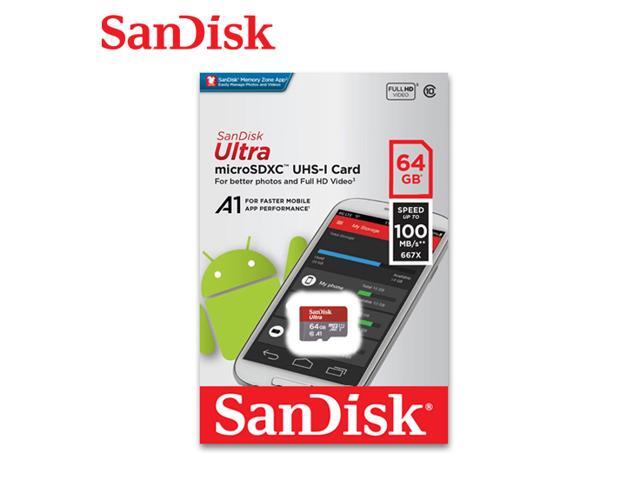 SanDisk 64GB microSDXC Class 10 SDSQUAR-064G-GN6MN Memory Card Retail w/o Adapter