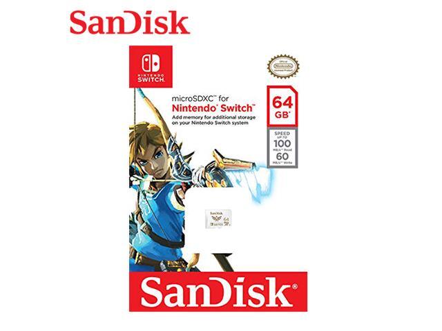 SanDisk 64GB microSDXC UHS-I for Nintendo Switch, Speed Up to 100MB/s (SDSQXAT-064G-GNCZN)