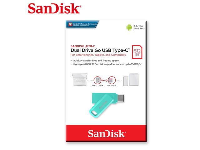 SanDisk 512GB Ultra Dual Drive Go USB Type-C & Type-A Tiffany Green (SDDDC3-0512G-G46G)