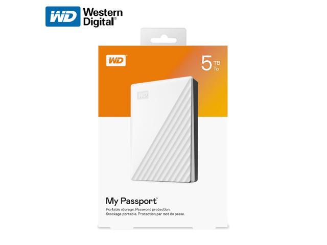 WD 5TB My Passport Portable Storage External Hard Drive USB 3.2 for PC/MAC White (WDBPKJ0050BWT-WESN)