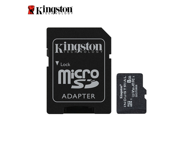 Kingston 8GB Industrial microSD UHS-I U3 V30 A1 Memory Card, Includes SD adapter SDCIT2/8GB