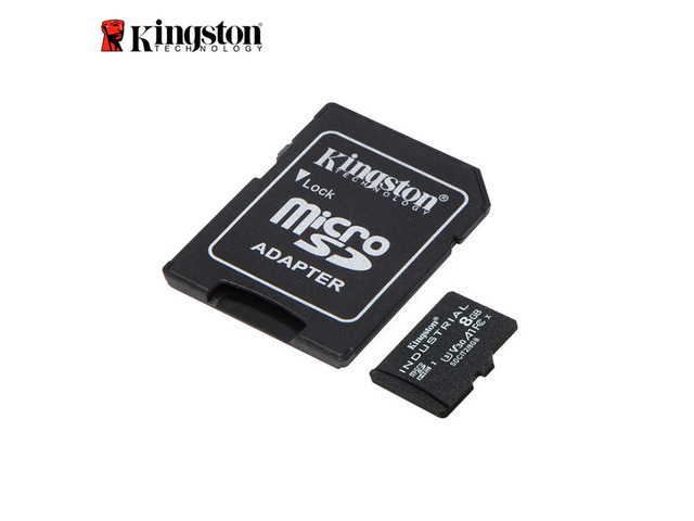 Kingston 8GB Industrial microSD UHS-I U3 V30 A1 Memory Card, Includes SD adapter SDCIT2/8GB