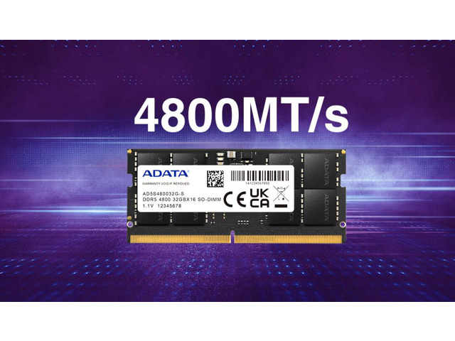 ADATA 16GB 262-Pin DDR5 SO-DIMM DDR5 4800 (PC4 38400) Laptop Memory Model AD5S480016G-S
