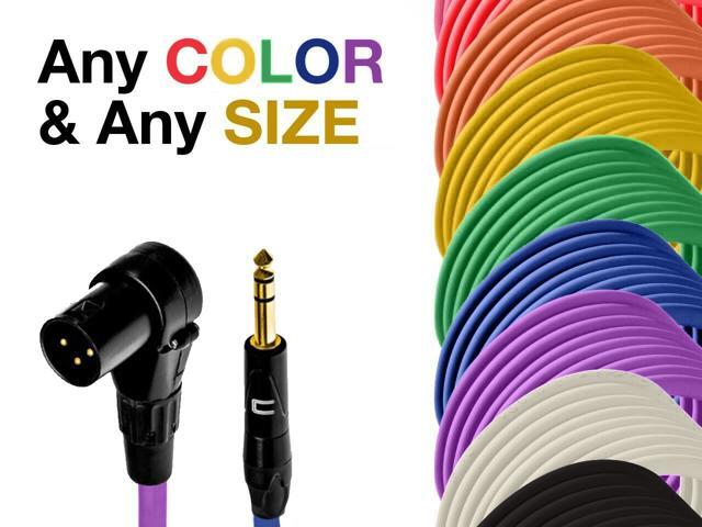 Coluber Cable - Right Angle XLR Male to 1/4' TRS - Connector for Microphone, Speaker, Guitar or Mixer for Live Audio Recording - 5 Feet - Red