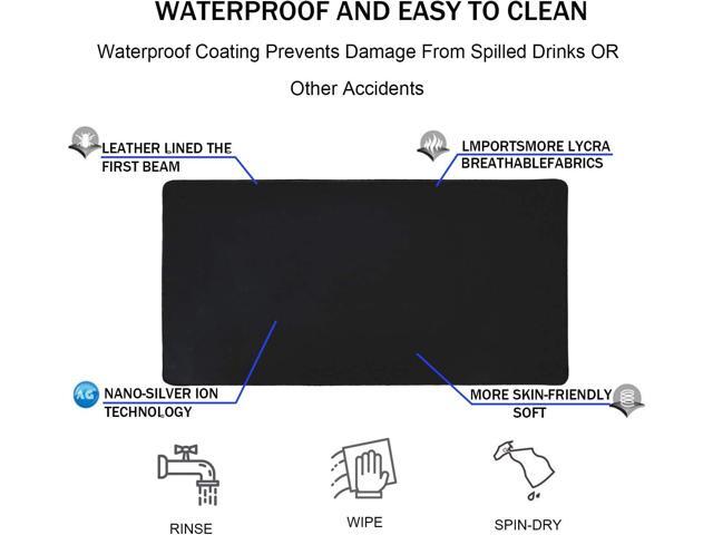 TEDNETGO Large Gaming Mouse Pad, Waterproof Extra Large Big Mouse Pad with Stitched Edge, XXL Non-Slip Black Computer Long Mousepad Desk Mat for...
