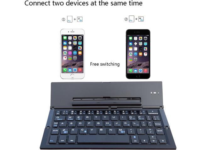 Geyes Foldable Bluetooth Keyboard Portable Folding Wireless Keyboard with Portable Pocket Size, Aluminum Alloy Housing for iPhone,iPad,...