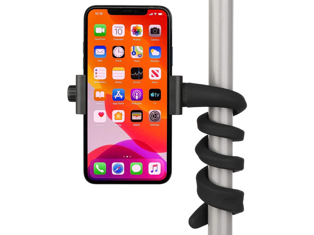 iTODOS Portable Flexible Cell Phone Holder Stand for Treadmill, Spin Bike, Stroller, Shopping Cart, Bed, Car, Kitchen, Desk, Compatible with...