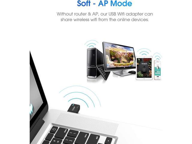 1300Mbps USB 3.0 Wireless WiFi Adapter for PC, USB Wi-Fi Dongle AC Mini Network Adapters 802.11ac 2.4GHz/5GHz Built-in Antenna for Windows...