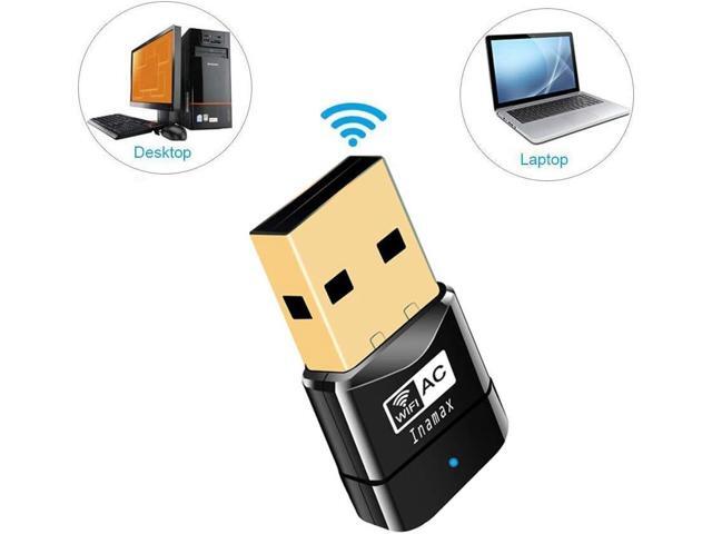 Nano USB WiFi Adapter for PC -Inamax AC600 2.4G/5G Dual Band Wireless Network Adapter for Desktop PC Laptop, Mini Travel Size, Supports Windows...