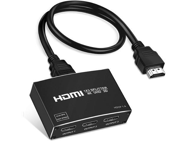 NEWCARE 4K HDMI Splitter 1 in 3 Out, 1×3 HDMI Splitter Support 4Kx2K, 1080P, 3D, HDR, DTS/Doby-TrueHD for Xbox PS5/4 Fire Stick Roku Blu-Ray Player.