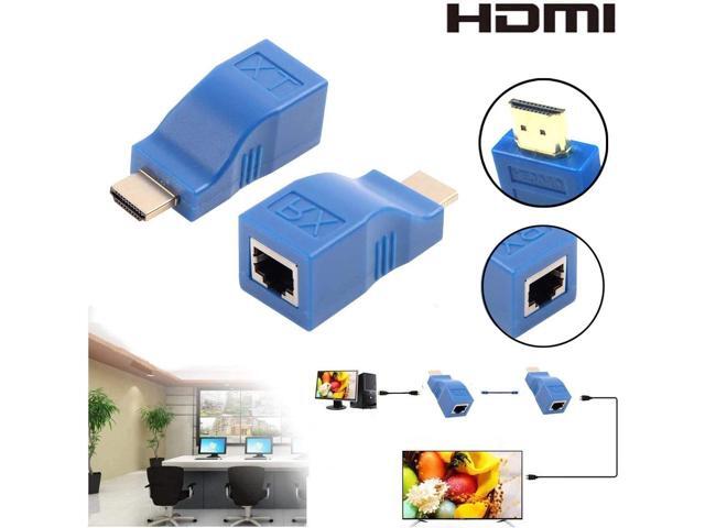 HDMI Extender,HDMI to RJ45 Network Cable Extender Converter Repeater Over Cat 5e /6 /6e1080p up to 30m Extender for HDTV PS4 STB 4K 2K, Request...