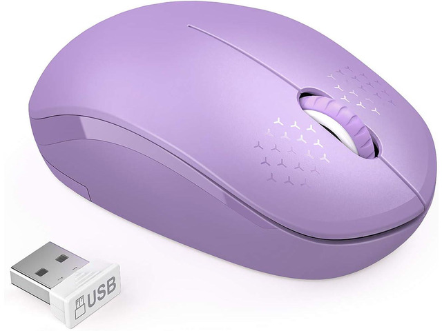 seenda Wireless Mouse for Laptop, 2.4G Noiseless Computer Mouse,Purple Small portable design,USB receiver, quiet clicks, smooth tracking,...