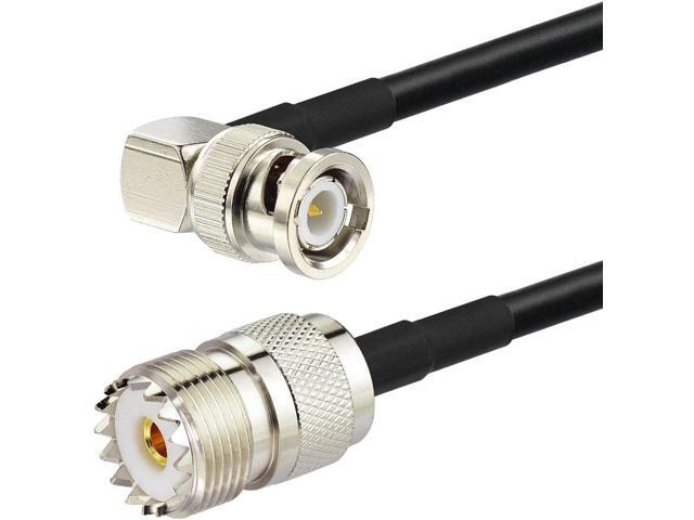 SUPERBAT BNC Male to SO239 RG58 Cable,UHF Female Jack to BNC Male Plug Adapter Jumper Cable for VHF Radio Mobile to Base Antenna scanners,12 Inch,2...