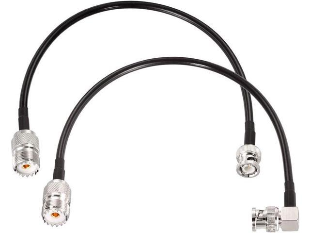 SUPERBAT BNC Male to SO239 RG58 Cable,UHF Female Jack to BNC Male Plug Adapter Jumper Cable for VHF Radio Mobile to Base Antenna scanners,12 Inch,2...