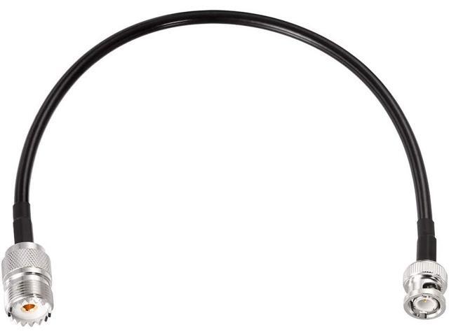SUPERBAT BNC Male to SO239 RG58 Cable,UHF Female Jack to BNC Male Plug Adapter Jumper Cable for VHF Radio Mobile to Base Antenna scanners,12 Inch,2...