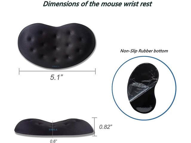 BRILA Memory Foam Mouse & Keyboard Wrist Rest Support Pad Cushion Set for Computer, Laptop, Office Work, PC Gaming - Massage Holes Design - Easy...