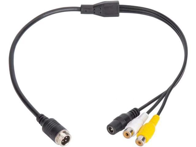 4 PIN Male to RCA Female Cable, M12 4PIN Shockproof Waterproof to RCA Video +DC Connector Adapter Wire, RCA to 4 -PIN Monitor/Camera Adapter