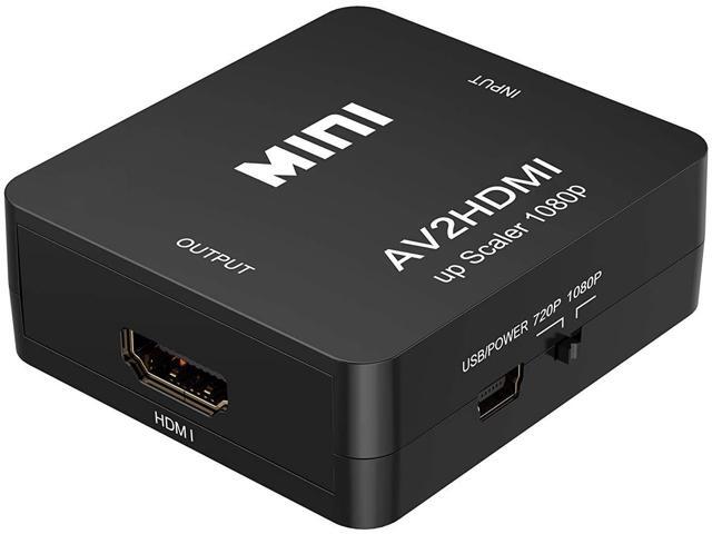 RCA to HDMI Converter, Tackston 1080P RCA Composite CVBS AV to HDMI Video Audio Converter Compatible with N64 Wii PS2 Xbox VHS VCR DVD with USB...