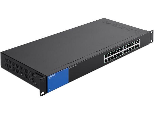 Linksys LGS124: 24-Port Business Gigabit Ethernet Unmanaged Switch, Rack Mount, Computer Network, Wired Connection Speed to 1,000 Mbps (Black,.