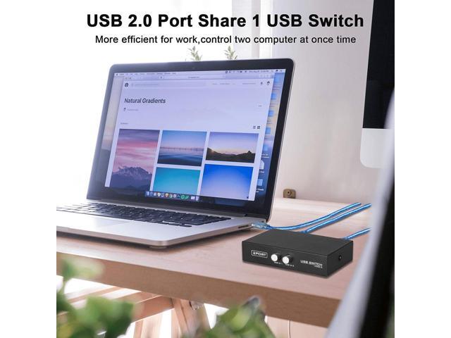 EEEKit Bundle for Printer Switch,2 Port USB 2.0 Manual Printer Scanner Sharing Switch Hub 2 PC to 1 Splitter Adapter,2 Pack USB A to B Printer Cable