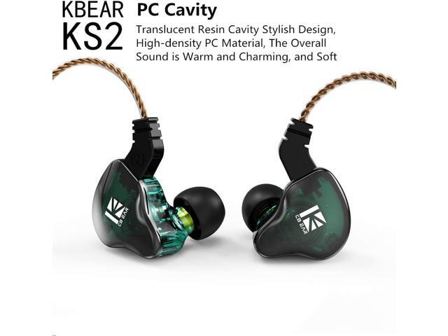 KBEAR KS2 iem, in Ear Monitor Headphones Hybrid 1BA 1DD Wired Earbuds Stereo Bass HiFi IEM Earphone Noise Cancelling High Resolution with...