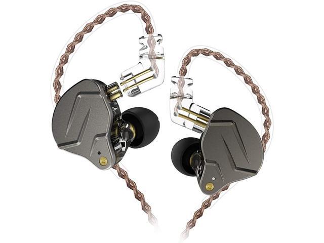 erjigo KZ ZSN Pro Dynamic Hybrid Dual Driver in Ear Earphones Detachable Tangle-Free Cable Musicians in-Ear Earbuds Headphones (Gray Without Mic)