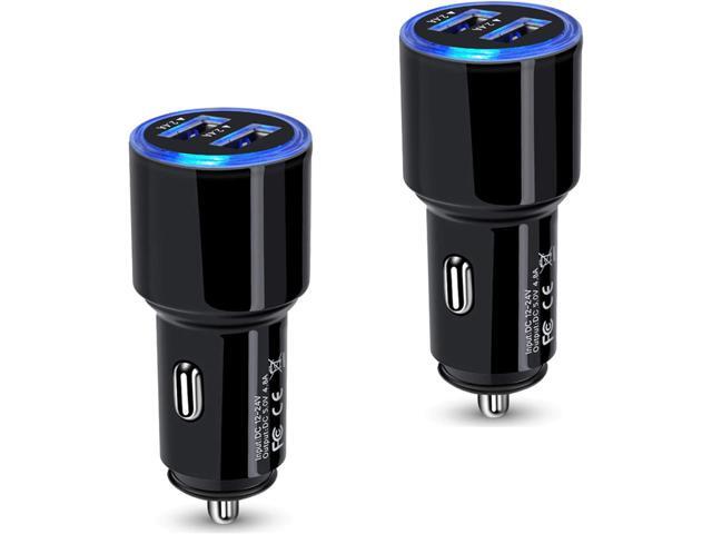 USB Car Charger, 2Pack 4.8A Fast Charging Dual Port USB Cigarette Lighter Adapter for iPhone 15 14 13 12 11 Pro Max SE XR X 8 7 6, iPad, Samsung...