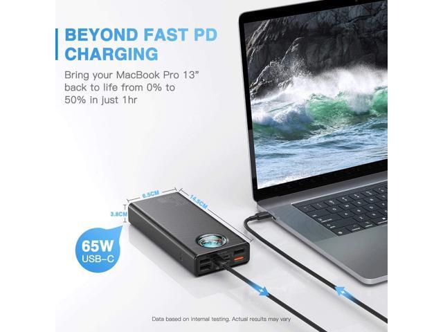 Portable Charger 30000mah, Baseus USB C PD 3.0 Fast Charging 65W Power Bank, 5-Outport Battery Pack for MacBook Pro, Dell XPS, iPhone 13/13 Pro/13...