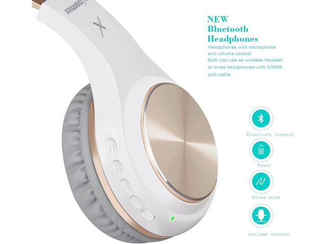 Riwbox Bluetooth Headphones, XBT-80 Folding Stereo Wireless Bluetooth Headphones Over Ear with Microphone and Volume Control, Wireless and Wired...