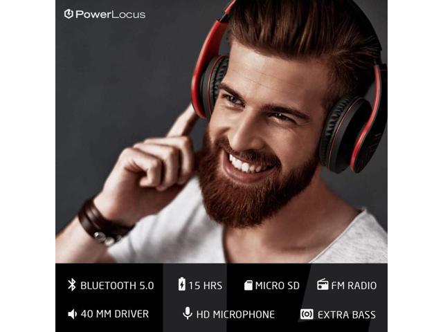 PowerLocus Bluetooth Over-Ear Headphones, Wireless Stereo Foldable Headphones Wireless and Wired Headsets with Built-in Mic, Micro SD/TF, FM for...