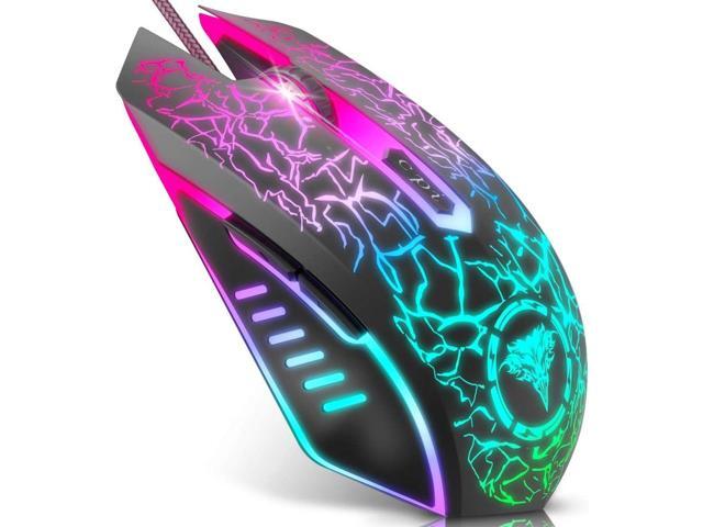 BENGOO Gaming Mouse Wired, Ergonomic Gamer Laptop PC USB Optical Computer Mice with RGB Backlit, 4 Adjustable DPI Up to 3600, 6 Programmable...
