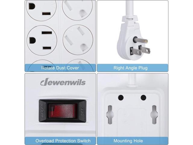 DEWENWILS 8-Outlet Power Strip with Timer (4 Timed/ 4 Always On), Digital Timer Outlet for Reptile Light, Turtle Grow Light Indoor Bearded Dragon...