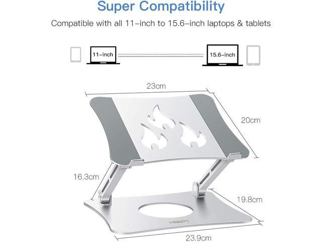 Ergonomic Adjustable Laptop Riser, Computer Stand Laptop Holder Compatible with 10-15.6' Laptops and Tablets (Aluminum, Silver)