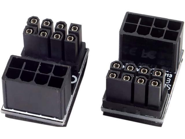 CY ATX 8Pin Female to 8pin Male 180 Degree Angled Adapter for Desktops Graphics Card