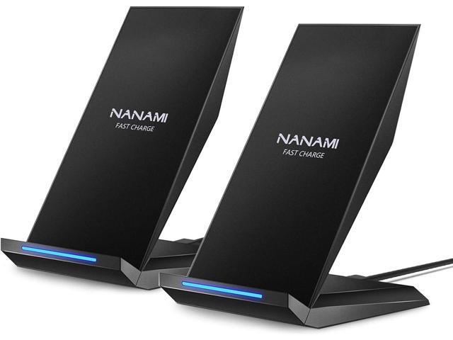 Fast Wireless Charger, [2 Pack] NANAMI Qi Certified Wireless Charging Stand Compatible iPhone 17/17 Air/17 Pro/17 Pro Max/16/15/14/13/12, Phone...