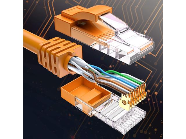 Maximm Cat 6 Ethernet Cable 150 Ft, 100% Pure Copper, Cat6 Cable LAN Cable, Internet Cable and Network Cable - UTP (Orange)