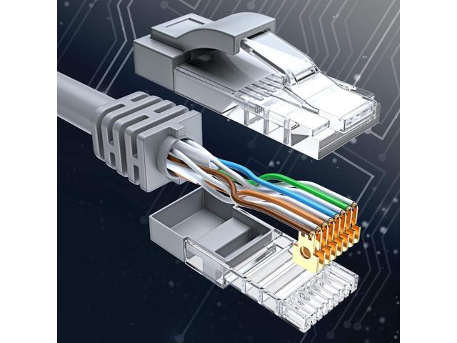 Maximm Cat 6 Ethernet Cable 25 Ft, 100% Pure Copper, Cat6 Cable (2 Pack) LAN Cable, Internet Cable, Patch Cable and Network Cable - UTP (Gray) 25 Feet