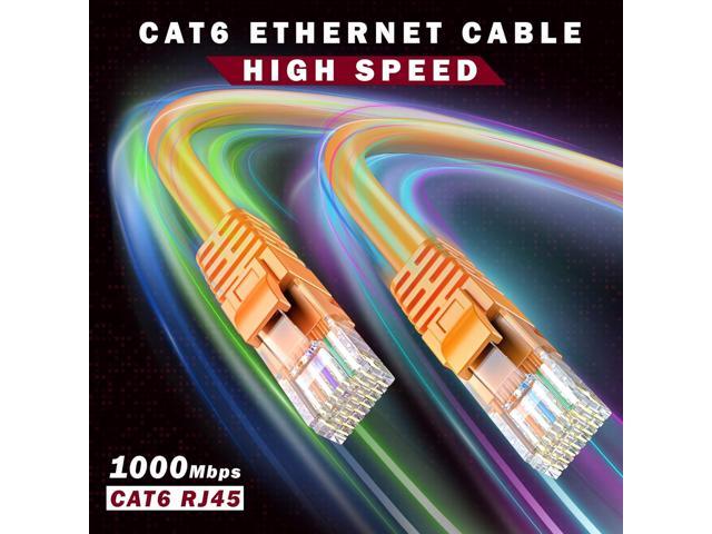 Maximm Cat 6 Ethernet Cable 150 Ft, 100% Pure Copper, Cat6 Cable LAN Cable, Internet Cable and Network Cable - UTP (Orange)