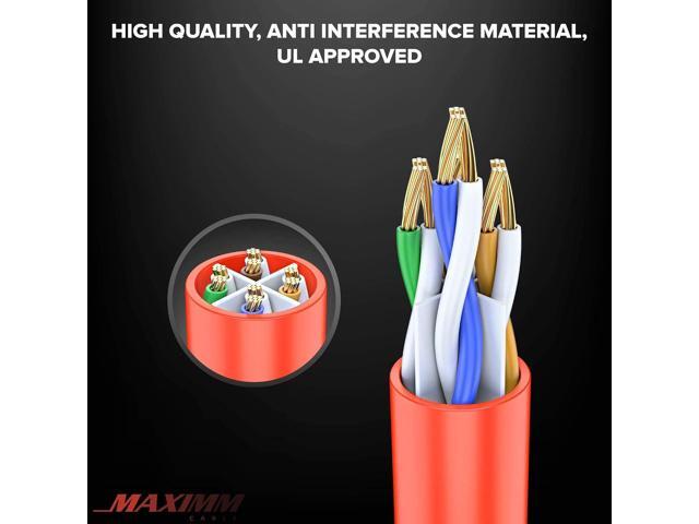 Maximm Cat 6 Ethernet Cable 200 ft - Internet Cable, Cat6 Cable, LAN Cable, Ethernet Cord, Network Cable, Cat 6 Cable, Cat6 Ethernet Cable - Red...